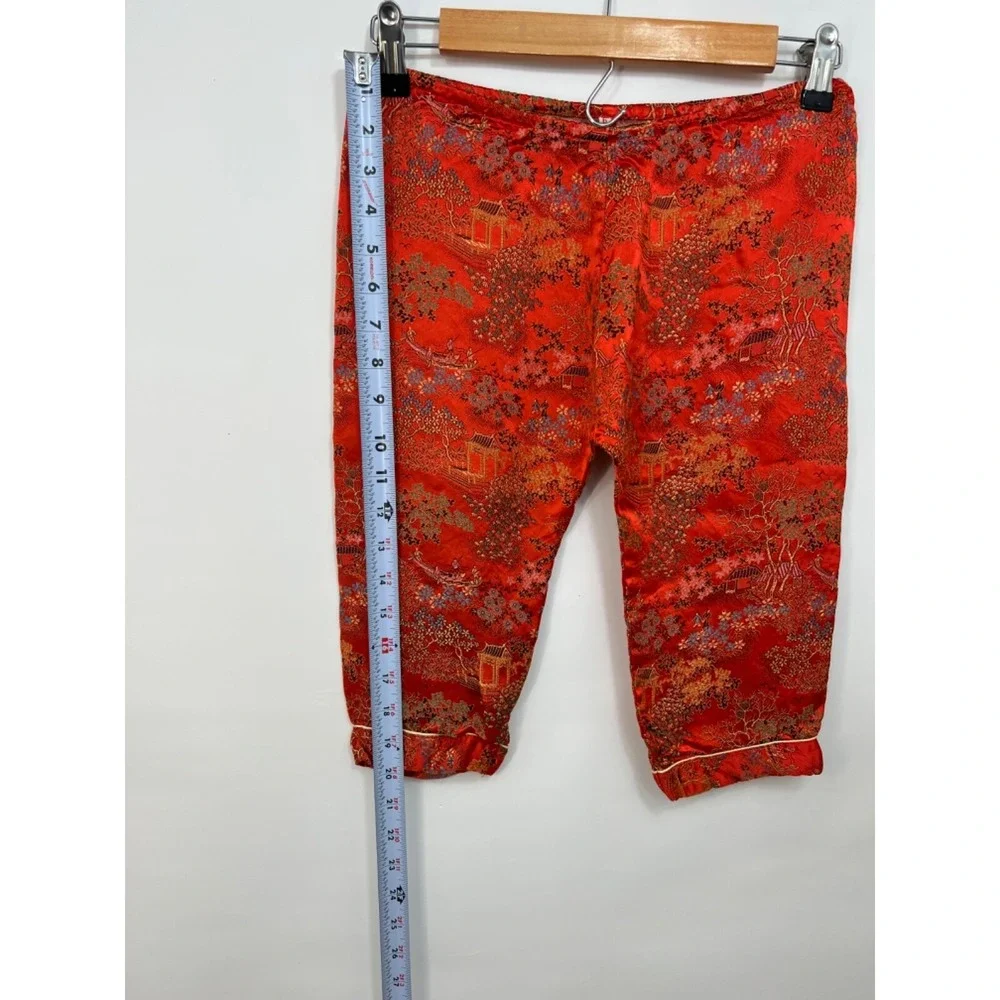 Unbranded Orange Gold Trim‎ Chinese Pants - Handmade  Kids Toddler Youth